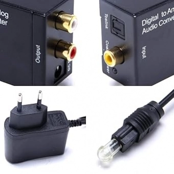 Kit Conversor Óptico Coaxial Digital + Cabo Óptico Smart Tv DIR-174419