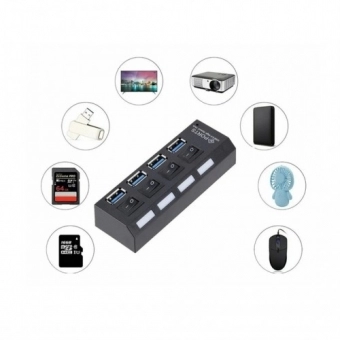 Hub 4 Portas USB 2.0 com Chave Seletora DIR-113116