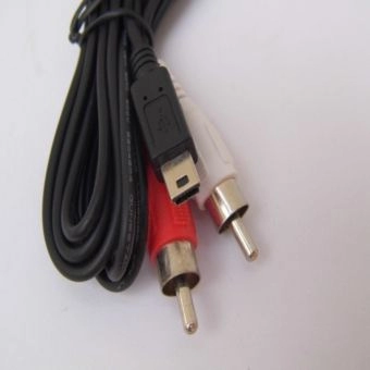 Cabo Mini USB 5 Pinos X 2 Plugs RCA Niquelado 1,50m DI-126911
