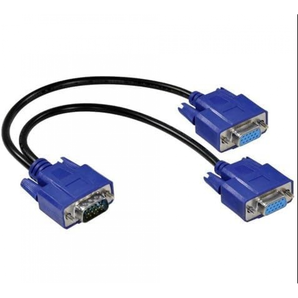 Cabo Vga Duplica Sinal Y 1 Entrada 2 Saidas Vga M Para Femea  20cm DIR-524659