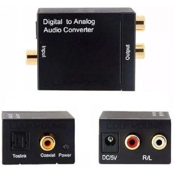 Kit Conversor Óptico Coaxial Digital + Cabo Óptico Smart Tv DIR-174419
