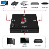 Mini HDMI Switch HUB 3 Portas e 1 Saida, 1080p Auto Switch DIR-053103