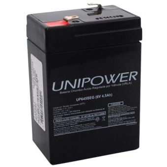Bateria Recarregável Unipower selada 6V / 4,5A DI-26420