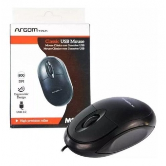 Mouse USB Classic Box 800dpi Cabo 1,20m Preto DIR-000843