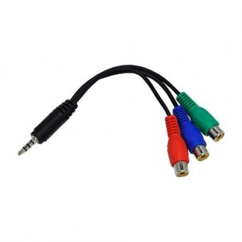 Cabo Extensor Vídeo Componente P3 M X RCA 12cm DI-808213
