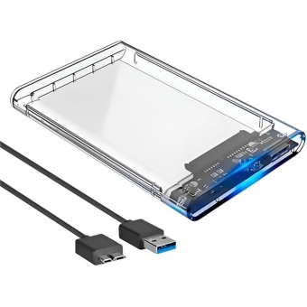 Case Externo para HD Transparente USB 3.0 SATA 2.5” K-NUP DIR-411861